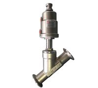 Vanne à siège angulaire pneumatique installation rapide DN50, 16 bars, en acier inoxydable 304, étanchéité de la vanne(Normally Open,Single Acting)