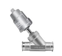 Vanne à siège angulaire pneumatique installation rapide en acier inoxydable DN50, vanne normalement fermée, joint PTFE(CLOSED-DOUBLE ACTING)