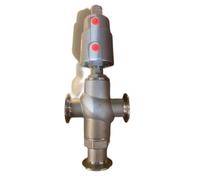 Vanne à siège incliné à commande pneumatique en acier inoxydable 304, DN15/20/25, 3 voies, BSPT, 1 pièce(CLAMP,DN25)