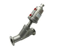 Vanne à siège incliné DN32 1-1/4 po, bride NC, diamètre extérieur 50,5 mm, acier inoxydable 304, normalement fermée, 1 pièce
