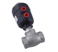 Vanne à siège incliné DN32/15/20/25, filetage femelle, pneumatique, tête en acier inoxydable 304, tête en plastique, vanne d'eau, 1 pièce(DN20,Stainless steel head)