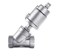 Vanne à siège incliné femelle normalement fermée type Y en acier inoxydable 304 DN15 1/2" 3/4" 1"(Stainless-double Acting,0.5 Inch)