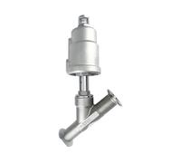 Vanne à siège incliné pneumatique à installation rapide en acier inoxydable DN20, vanne à siège normalement fermée, joint PTFE(CLOSED-SINGLE ACTING)