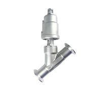 Vanne à siège incliné pneumatique à installation rapide en acier inoxydable DN25, vanne à siège normalement fermée, étanchéité PTFE(OPEN-SINGLE ACTING)