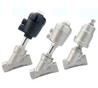 Vanne à siège incliné pneumatique en acier inoxydable 304/316, 1/4", 3/8", 1/2", 3/4", 1" -2", femelle en forme de Y, for vapeur, gaz, huile, eau(DN32 Actuator-63mm,BSPT SS316L_C_NORMALLY OPEN)