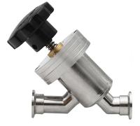 Vanne à soufflet manuelle à vide poussé - 1 vanne d'isolement en ligne à 180 °, for utilisation en semi-conducteur, solaire et métallurgique(KF25)