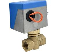 Vanne à soupape motorisée en laiton à 2 voies, 1 pièce, AC220V, vanne d'arrêt électrique for la climatisation du gaz de la bobine de ventilateur(1inch 220VAC)