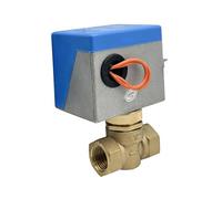 Vanne à soupape motorisée en laiton à 2 voies - Vanne d'arrêt électrique AC220V for le conditionnement du gaz de la bobine de ventilateur(1In)