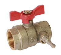 Vanne à sphère à purge manette papillon FF 26/34 - 1" Pronorm