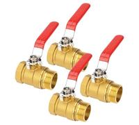 Vanne A Sphère Double Femelle,4 Pièce 3/4 Pouce Vanne A Bille 3/4 Pouce,Robinet A Boisseau Sphérique A Filetage,Vanne A Boisseau En Laiton Pour L'eau,Gaz,Plomberie,Pompes A Eu,Raccordements D'eau