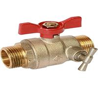 Vanne à sphère Double Mâle 1/2" A purge Passage intégral Manette papillon