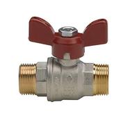 vanne à sphère en laiton à poignée papillon - mâle / mâle - 1 pouce - altech