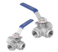 Vanne à trois voies A sixx, vanne à bille, filetage femelle 3/4 "DN20 pour la commande d'arrêt en acier inoxydable 304