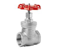 Vanne à vanne robuste en acier inoxydable 304, filetage femelle 1/2 "3/4" 1 "1-1/4", écluse rotative avec poignée de roue pièce(G1/2" DN15)
