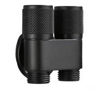 Vanne angulaire, 1 à 2 sorties double en cuivre, triple connexion, double interrupteur de commande pour la distribution de l'eau (A-Noir)