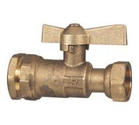 Vanne avant ou après compteur pour raccordement direct sur polyéthylène Ø 32 écrou Ø 20/27 CODITAL