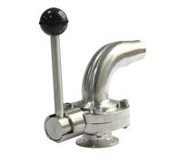 Vanne coudée sanitaire en acier inoxydable SS304 de 1-1/2" 19-38 mm, d'un côté et 1,5"(19mm)