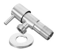Vanne D’angle en Acier Inoxydable 304, Poignée Triangulaire Argenté | Arrêt Rapide et Connexion Sûre, Format Compact pour Espaces Étroits, Usage Résidentiel la Cuisine et Salle de Bains