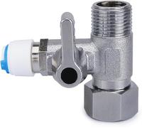 Vanne D’arrêt Adaptateur En T 1/2x1/2x1/4 Ro Raccord Adaptateur D’eauRépartiteur de Jardin, Adaptateur de Raccord D'eau en T, Connexion de 2 Appareils, avec Joint en Caoutchouc