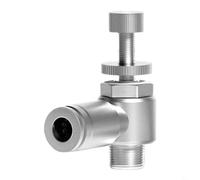 Vanne d'accélérateur de régulation de vitesse industrielle avec ports à connexion rapide M5 1/8 1/4 3/8 1/2, vanne en acier inoxydable pour la gestion du flux d'air (SL6-01)