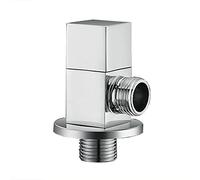 Vanne d'angle 1/2 x, vanne d'arrêt en laiton, vannes de robinet for lavabo salle bain, for sous, for éviers, noir(Chrome)