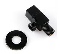 Vanne d'angle 1/2 x, vanne d'arrêt en laiton, vannes de robinet for lavabo salle bain, for sous, for éviers, noir(Nero)