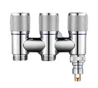 Vanne d'angle 1 en 3 sorties en acier inoxydable pour pulvérisateur de bidet de toilettes, compatible avec les installations de salle de bain, cuisine et balcon (argent)