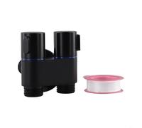 Vanne d'angle à deux sorties G1/2" pour salle de bain, toilettes, évier, lavabo de jardin, chauffe-eau et pommeau de douche (noir)