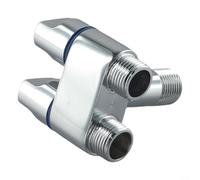 Vanne d'angle à double commande G1/2 - Valve d'arrêt à double sortie - Raccord de plomberie pour salle de bain - Pour entrée de machine à laver, connecteur de bidet de toilettes, séparateur de tuyau