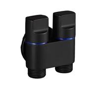 Vanne d'angle à double contrôle en alliage 1 entrée 2 sorties pour robinet de machine à laver avec poignée rotative et réglage de la pression, connecteur G1/2 compatible (noir)