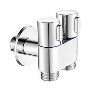 Vanne d'angle à double contrôle, vanne d'angle en cuivre double sortie G1/2 pour évier de cuisine, salle de bain, pommeau de douche, lavabo, WC