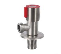 Vanne d'angle à double sortie en acier inoxydable de 2,5 cm pour installations d'évier de toilette et de lavabo Raccord fileté G1/2 avec bobine de cuivre (bleu)