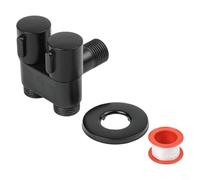 Vanne d'angle à double sortie pour salle de bain, entrée de toilettes murale avec double interrupteur inverseur en alliage G1/2 pour bidet et douche, gris argenté, noir