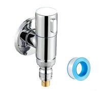 Vanne d'angle à ouverture rapide en acier inoxydable pour cuisine, salle de bain, chauffe-eau (argent)