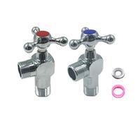 Vanne d'angle à quatre points en cuivre avec poignée ergonomique pour chauffe-eau et robinet à boisseau sphérique à gaz, entièrement ouverte pour un grand débit d'eau dégagé