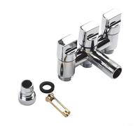 Vanne d'angle à trois sorties G1/2 avec poignée en métal pour pommeau de douche à main, lavabo, système de radiateur, noir et gris (argenté)