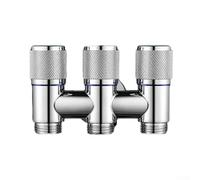 Vanne d'angle à trois voies, vanne de dérivation d'eau 1 en 3 sorties pour pulvérisateur de bidet, construction entièrement en cuivre avec poignée en métal, entrée à 4 points (20 mm), compatible