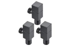 Vanne d'angle de contrôle d'eau for robinet de salle de bain, vanne d'angle noire en acier inoxydable 1/2 x 1/2, 1 pièce(3 PCS black)