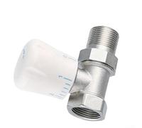 Vanne d'angle de radiateur en laiton, régulateur de débit de contrôle de température, pour systèmes d'eau chaude, DN15 DN20 DN25 DN32, tête thermostatique non programmable compatible (DN20)