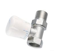 Vanne d'angle de radiateur en laiton, régulateur de débit pour systèmes de chauffage DN15, DN20, DN25, DN32, valve thermostatique non programmable (DN32)