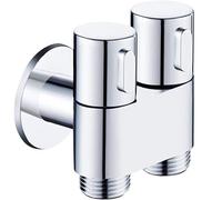 Vanne d'angle de remplissage à 3 voies - Connecteur d'eau chaude et froide G1/2 for évier, toilettes, bidet et plus encore
