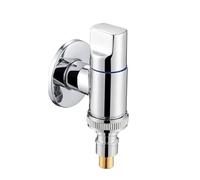 Vanne d'angle de robinet multifonction en laiton, 2 pièces, vanne d'ouverture d'eau murale G1/2, à Clip d'arrêt Pour Salle De Bain(Silver)