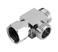 Vanne d'angle de salle de bain à 3 voies G1/2" en T avec une entrée et deux sorties de bras de douche Vanne de distribution d'eau en laiton pour salle de bain, toilettes, bidet et pommeau de douche