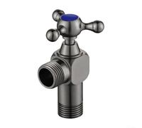 Vanne d'angle d'entrée chaude et froide en laiton de 1,27 cm pour robinet d'évier de salle de bain, cuisine, gris, bleu, rouge, installation simple, montage de plomberie (bleu)