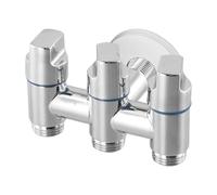 Vanne d'angle d'injection d'eau à trois voies, efficace et stable, design multifonctionnel, eau d'entrée et trois sorties, 1 pièce (argent)