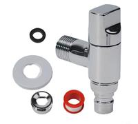 Vanne d'angle directionnelle en laiton pour machine à laver prenant en charge l'interface à baïonnette et la configuration murale pour évier, toilettes, douche et lignes de chauffage (argenté)