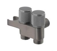 Vanne d'angle double sortie en alliage de zinc pour pomme de douche, toilettes, lavabo et lavabo (gris)