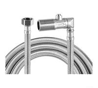 Vanne d'angle en acier inoxydable 304 durable avec interrupteur pour robinet de tuyau tressé, design anti-éclatement haute résistance à la chaleur, connexion sécurisée, couleur argentée (écrous de 150