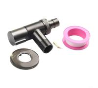 Vanne d'angle en acier inoxydable avec double commande pour machine à laver, vanne d'arrêt rotative G3/4 pour évier de cuisine, salle de bain, douche, design peu encombrant, argenté (gris)