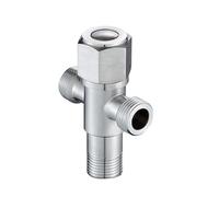 Vanne d'angle en acier inoxydable G1/2, vanne d'arrêt d'eau froide et chaude, connecteur de vanne de dérivation de salle de bains for lavabo de toilette, chauffe-eau 1 pièces(Double outlet 2)